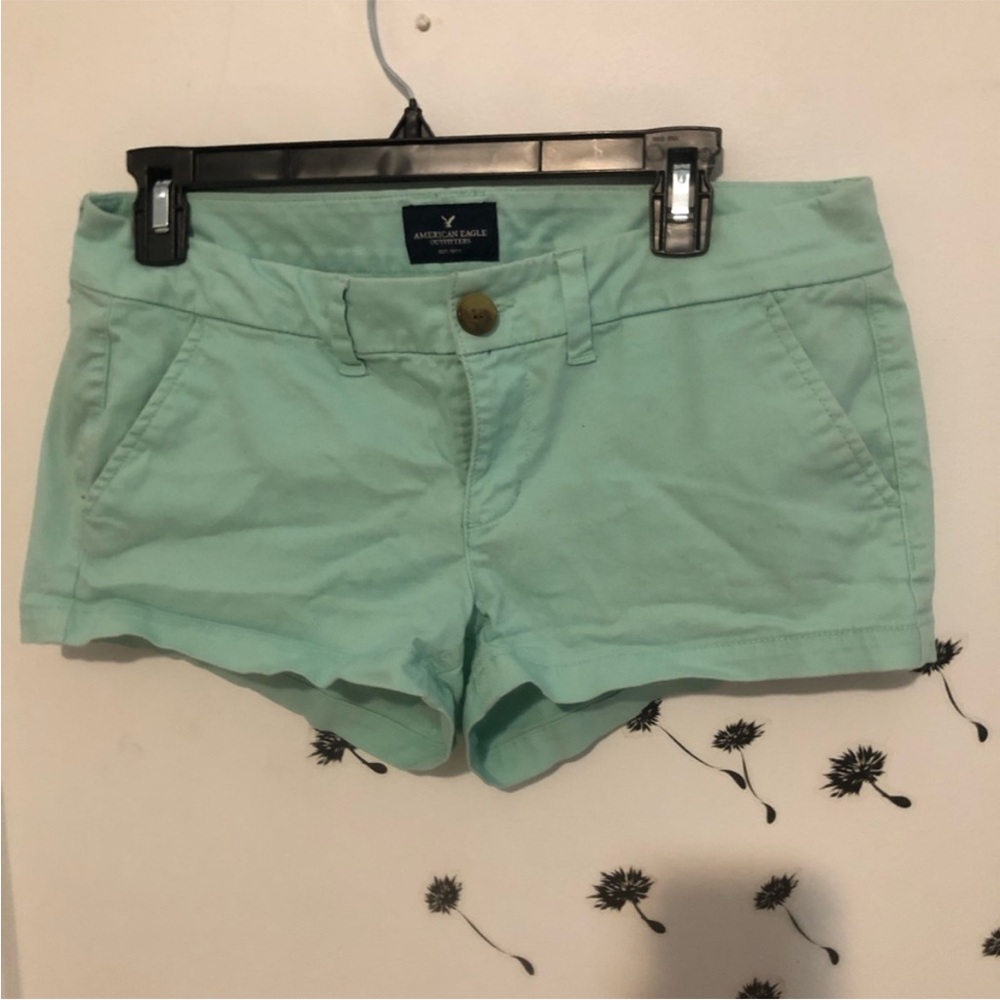 Mint Green Stretch Shorts American Eagle